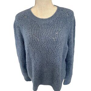 DKNY Jeans XL Blue Cable Knit Sweater For Women